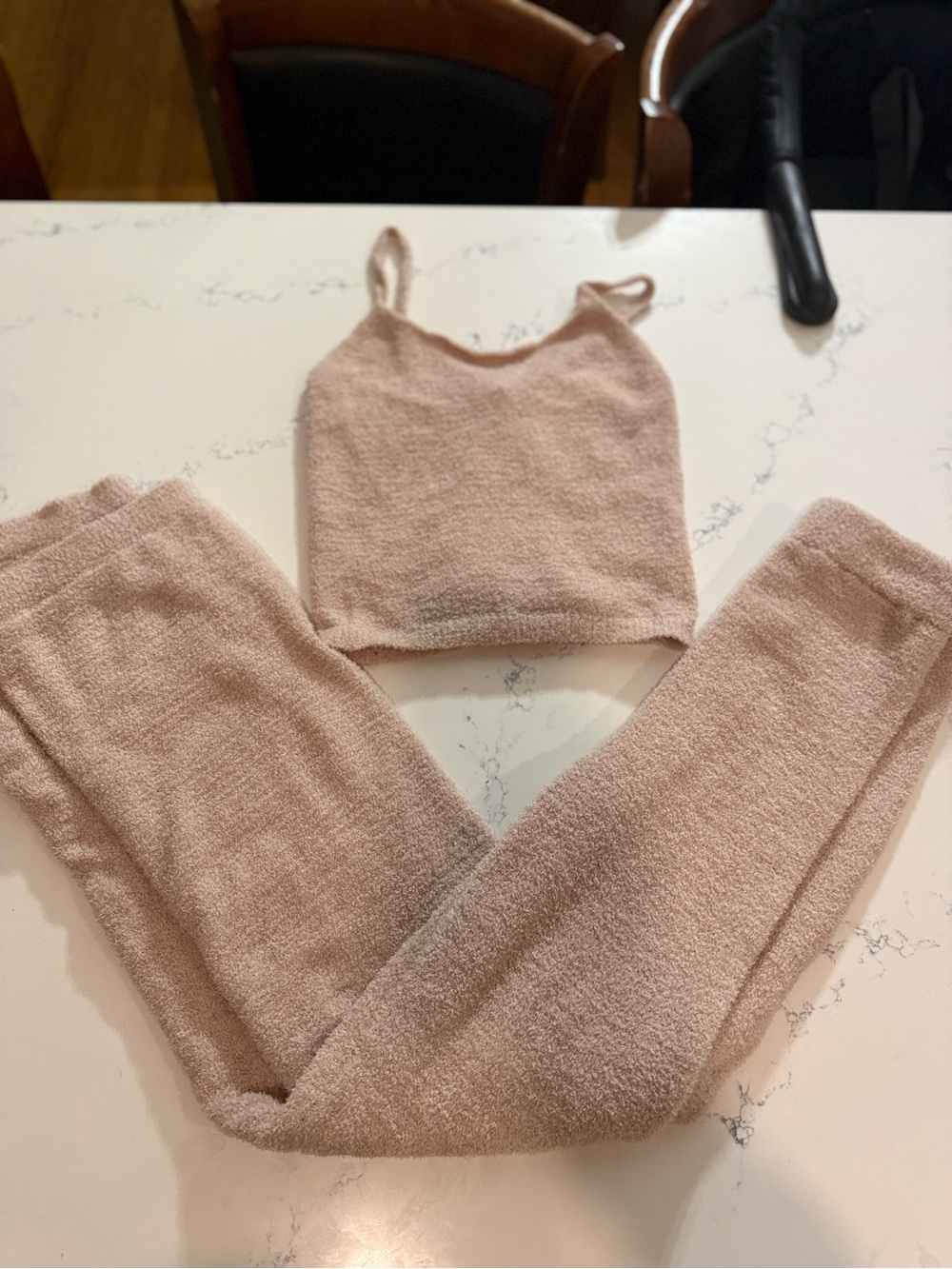 Sincerely Jules Cozy Knit Crop Cami & Lounge Pants Set - Blush